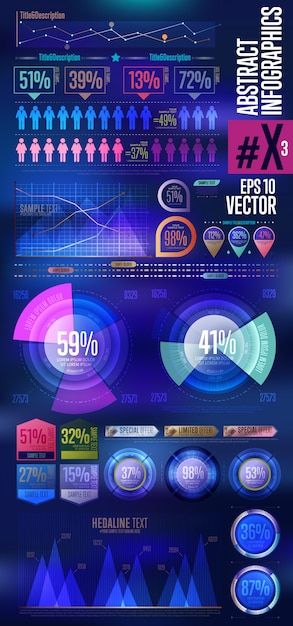 Vector elementos infográficos abstractos.