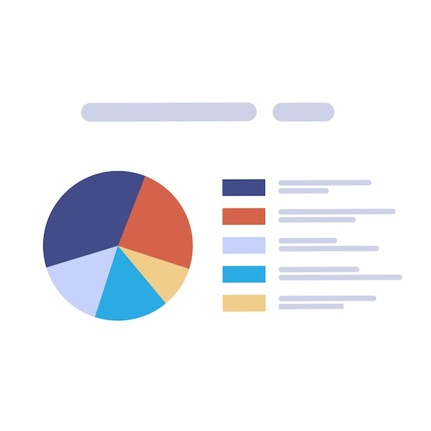 Elementos infográficos Diagrama circular Gráfico abstracto Información de informe Estadísticas de trabajo Presentación de negocios Página de documento Pantalla de computadora Datos analíticos de oficina Gráficos vectoriales