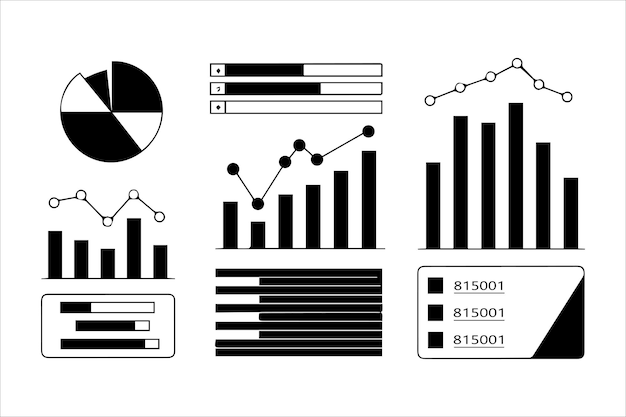 Elementos infográficos editables Conjunto de gráficos de negocios vectoriales