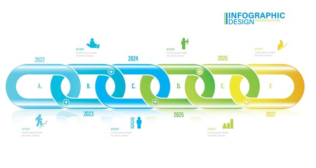 Elementos infográficos ilustración de stock número infográfico 6 parte de los iconos de pasos cadena de éxito