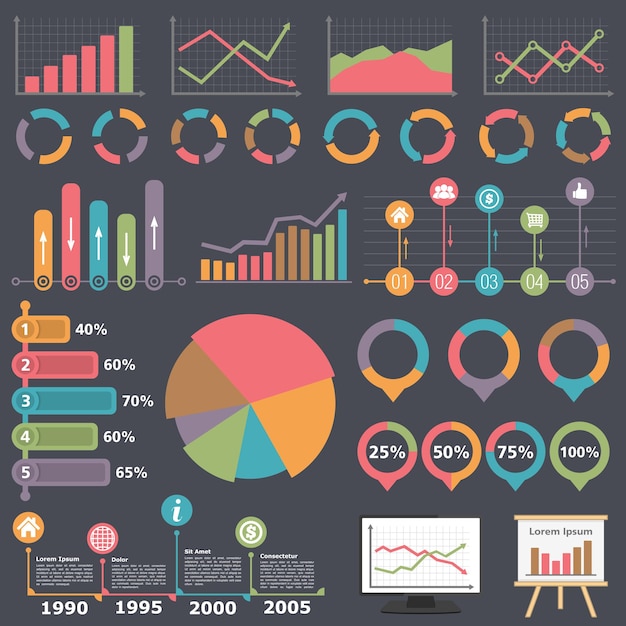Elementos infográficos de negocios