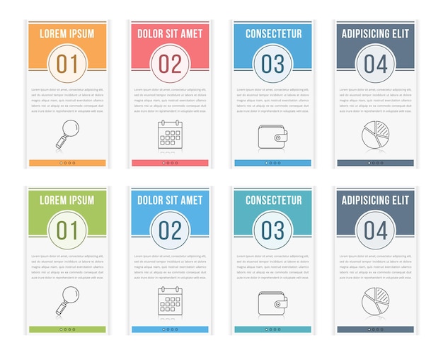 Elementos infográficos con números