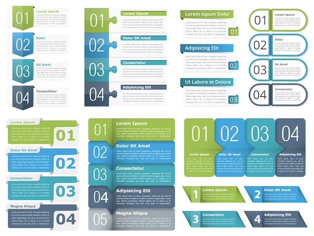 Elementos infográficos con números