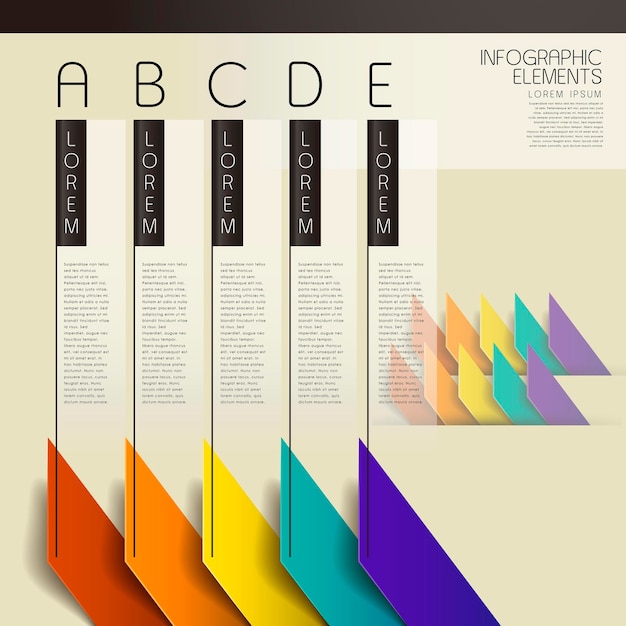 Elementos infográficos de origami abstracto de vector 3d moderno