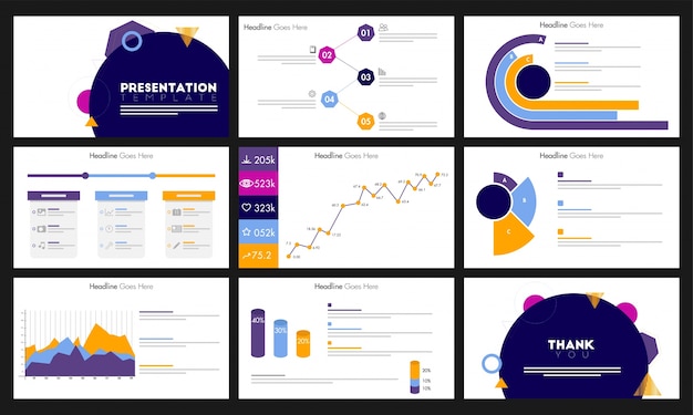 Vector elementos infográficos para la plantilla de presentación, folleto.