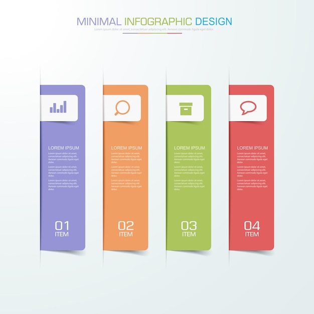 Vector elementos infográficos con proceso de círculo de iconos de negocios o pasos y diseño de vectores de flujo de trabajo de opciones