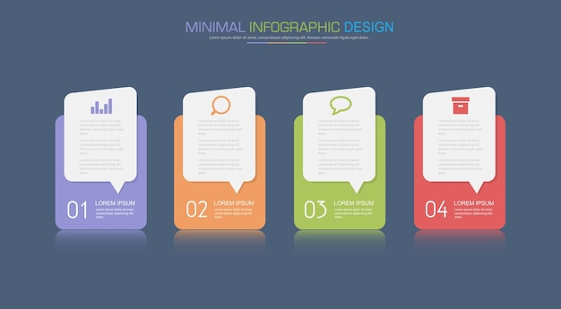 Vector elementos infográficos con proceso de círculo de iconos de negocios o pasos y diseño de vectores de flujo de trabajo de opciones