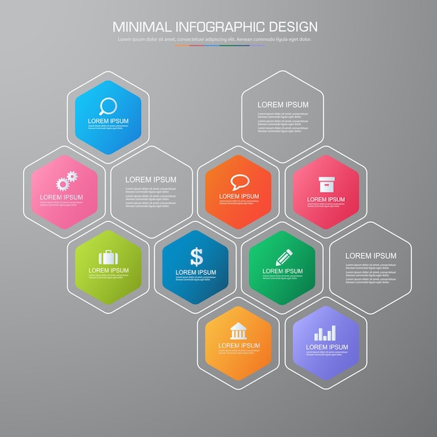 Elementos infográficos con proceso de iconos de negocios o pasos y opciones de diseño de vectores de flujo de trabajo