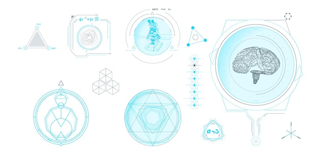 Elementos infográficos vectoriales circulares para la interfaz de ciencia ficción