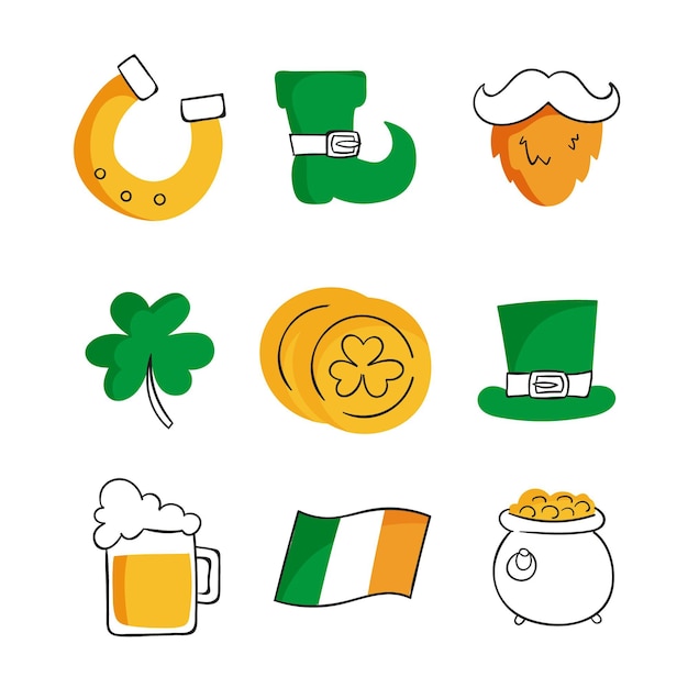 Vector elementos de instagram del día de san patricio