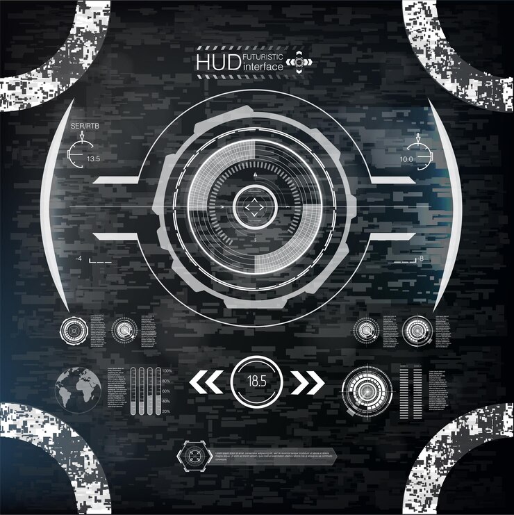 Vector elementos de interfaz virtual sci fi usuario moderno para movimiento gráfico hud elemento futurista