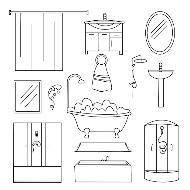 Elementos para el interior del baño Vector interior del baño
