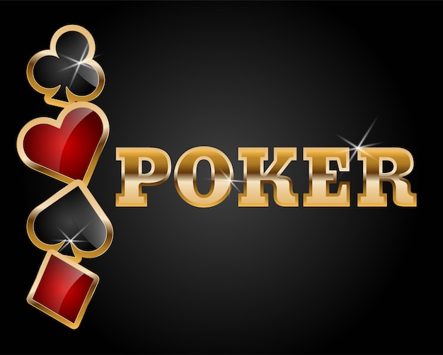 Elementos de juegos de cartas sobre fondo negro para póquer