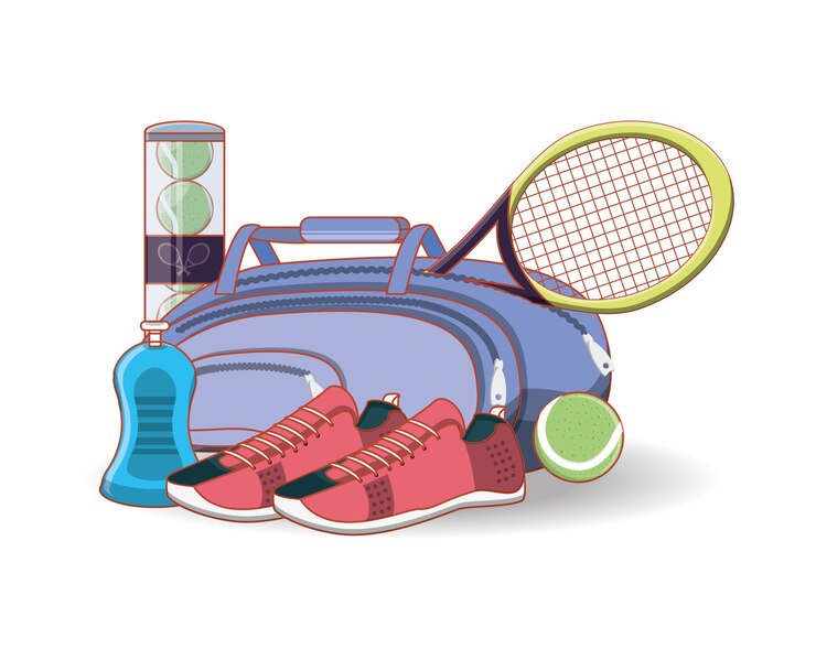 Vector elementos para jugar deporte de tenis