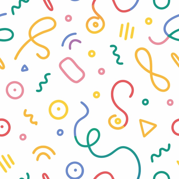 elementos de línea de colores garabateados