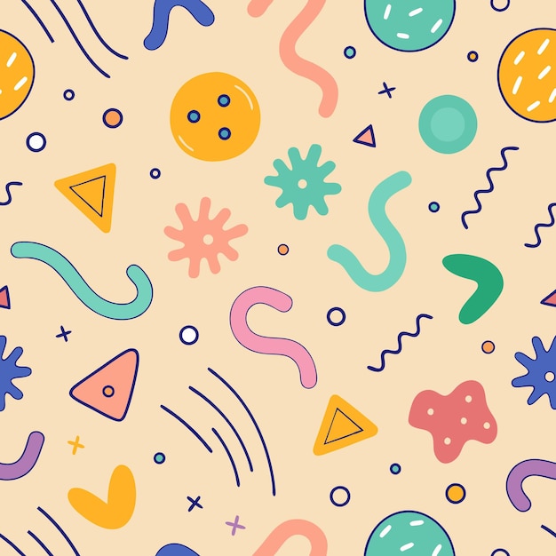 elementos de línea de colores garabateados