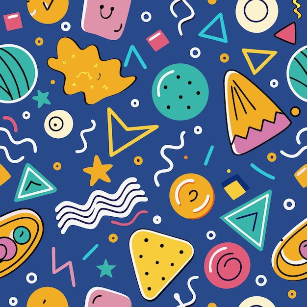elementos de línea de colores garabateados