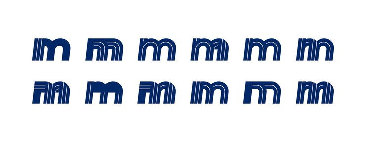 Vector elementos del logotipo de la letra m conjunto vectorial de moda retro inicial monograma geométrico símbolo de diseño m