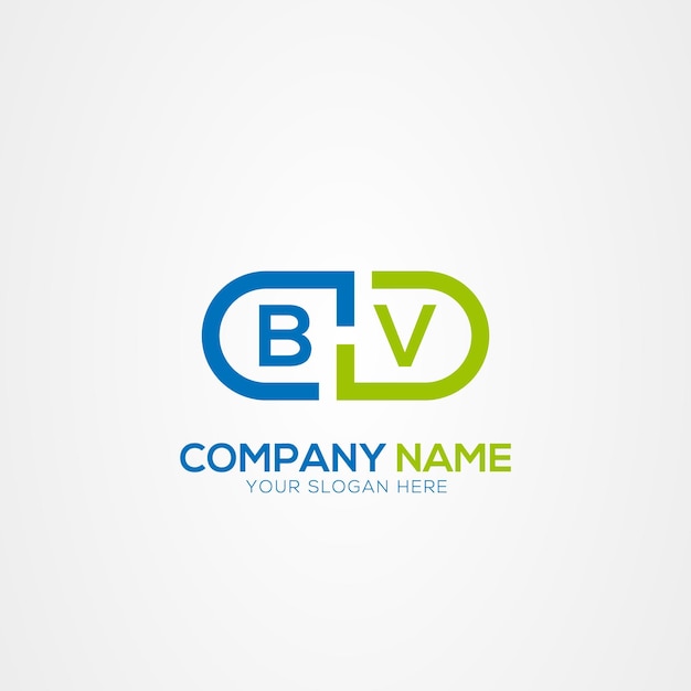 Elementos del logotipo de la medicina con la letra mínima del monograma BV