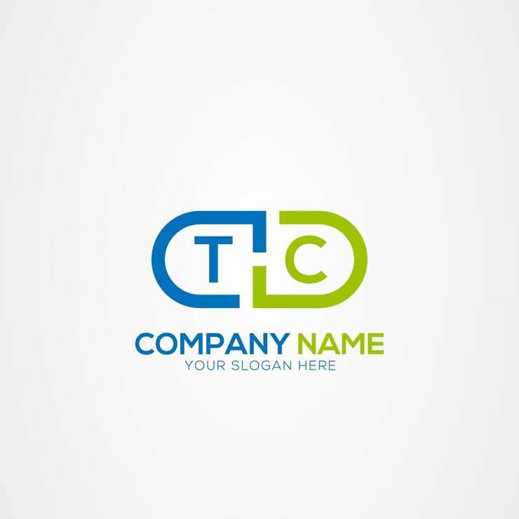 Vector elementos del logotipo de la medicina con letras creativas tc o ct