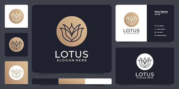 Elementos de logotipo de símbolo de loto de lujo elegante