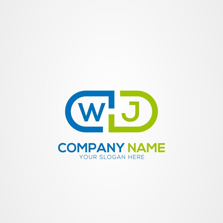 Vector elementos del logotipo de wj o jw creative letter medicine