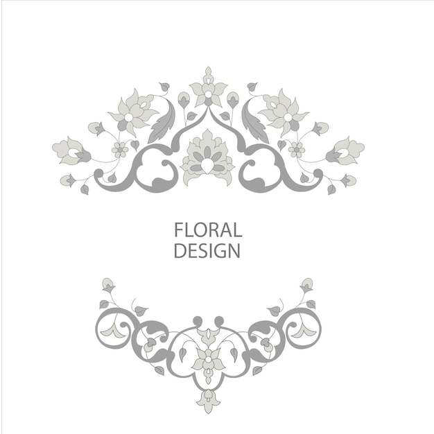 Vector elementos de marco floral para diseño.