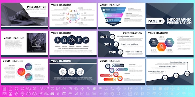 Elementos modernos de infografías para presentaciones