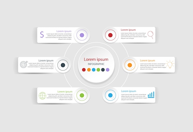 Elementos modernos para negocios Infografía multicolor