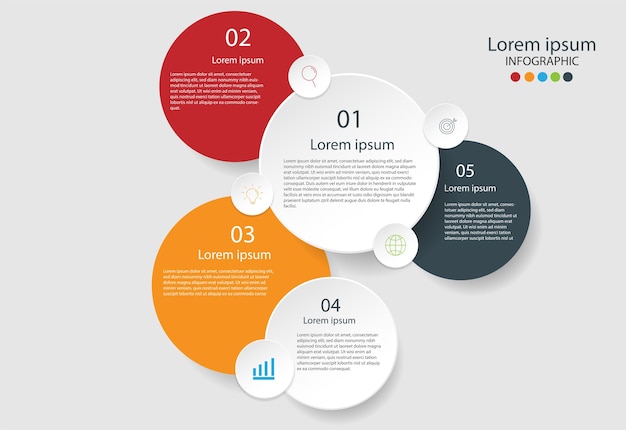 Vector elementos modernos para negocios infografía multicolor.