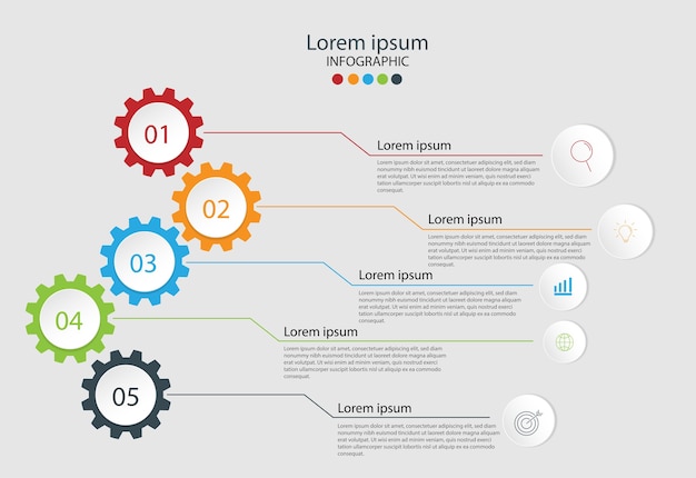 Elementos modernos para negocios Infografía multicolor