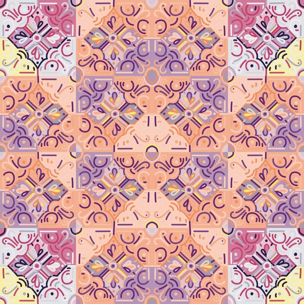 Elementos de mosaico decorativo de patrones sin fisuras Fondo de pantalla ornamental geométrico abstracto