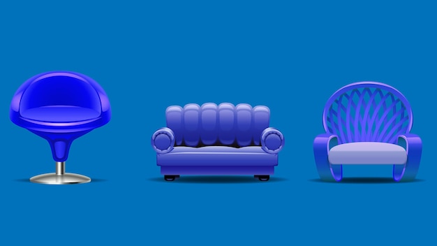 Elementos de muebles de diseño de interiores para oficinas y hogares