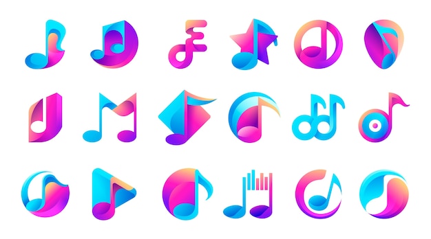 Elementos musicales en estilo gradiente