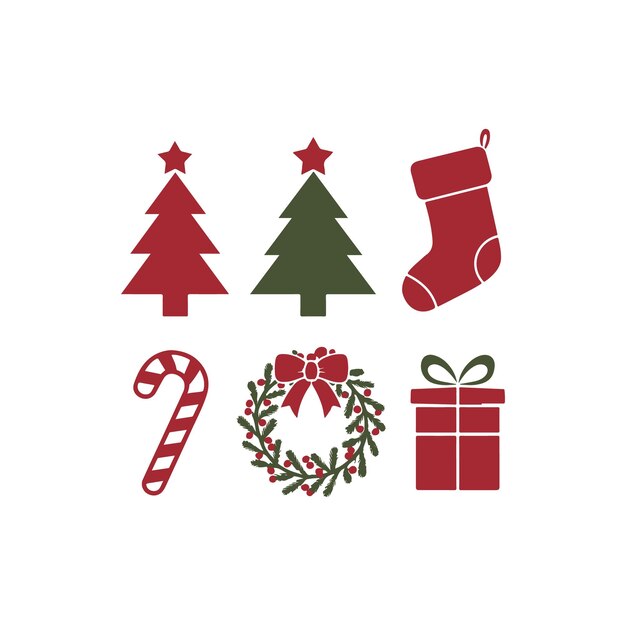 elementos de navidad conjuntos diseño vectorial