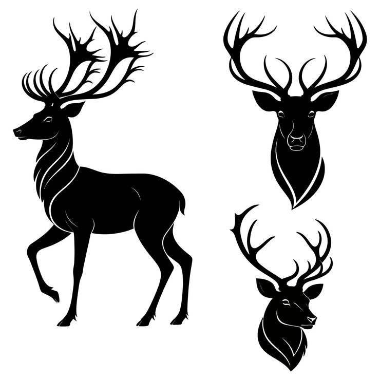 Elementos de Navidad e Invierno Colección Vector Silueta