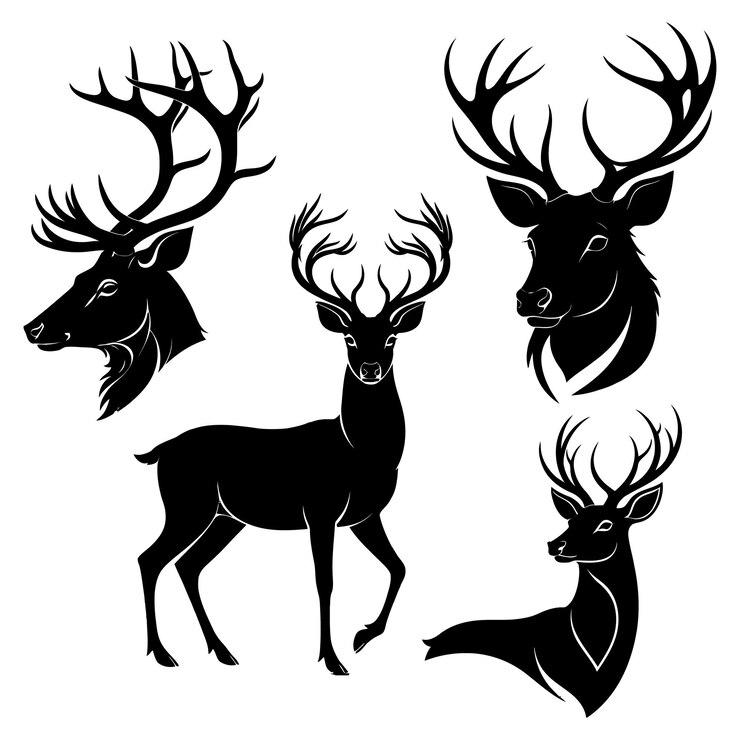 Elementos de Navidad e Invierno Colección Vector Silueta