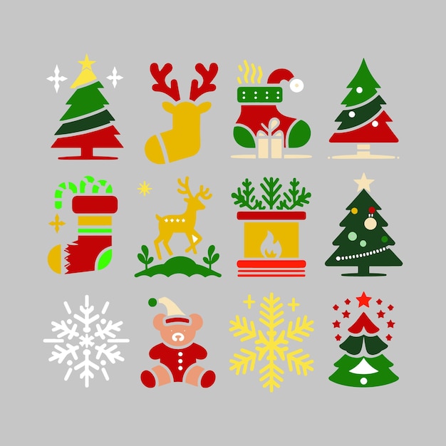 elementos de navidad ilustración de arte vectorial