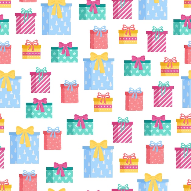 Elementos de Navidad lindo colorido de patrones sin fisuras Feliz año nuevo y feliz Navidad fondo