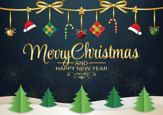 Los elementos de Navidad son el vector de fondo de la plantilla de banner.