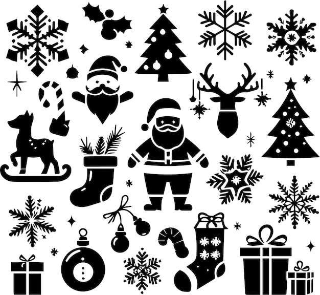 Elementos de Navidad vectoriales gratuitos