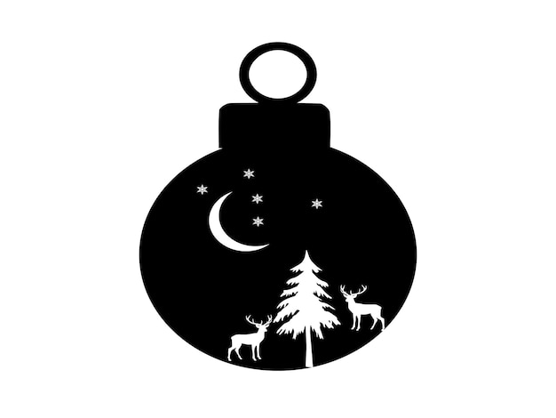 Elementos navideños en blanco y negro.