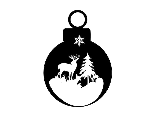 Elementos navideños en blanco y negro.