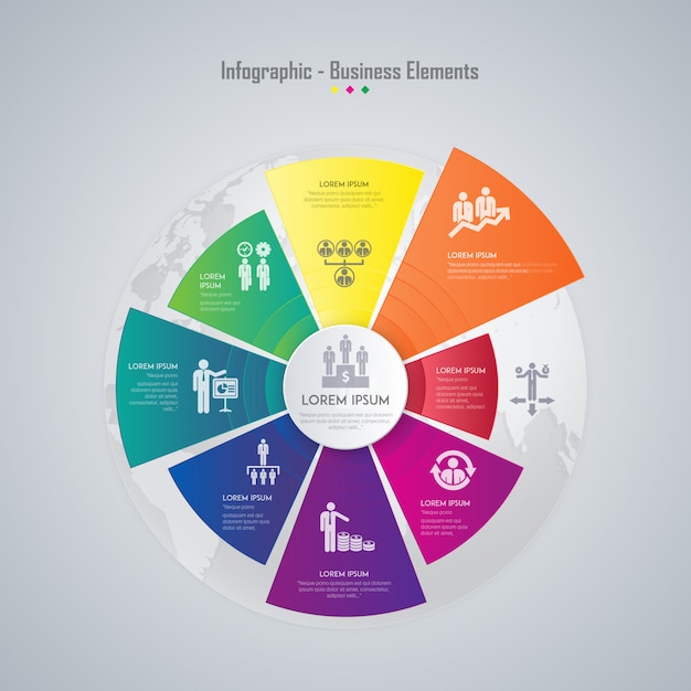 Elementos de negocios infografía
