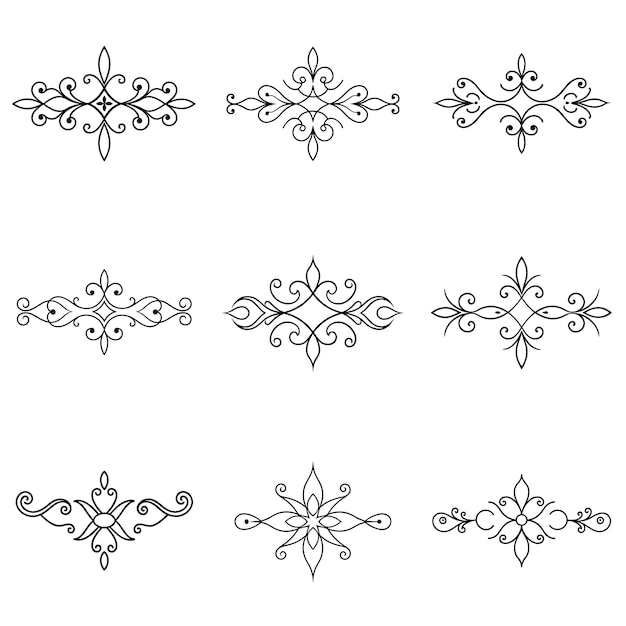 Elementos ornamentados de diseño floral