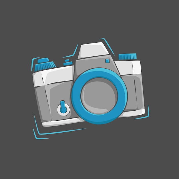 Elementos de pasión y hobby Fotografía Ilustración vectorial plana de cámara con estilo de dibujos animados