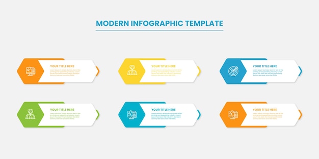 Elementos de pasos de diagrama de flujo de diseño infográfico empresarial