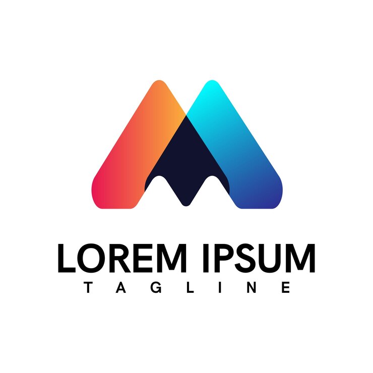 Elementos de plantilla de diseño de icono de aplicación de logotipo de letra M abstracto