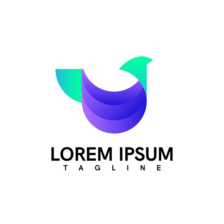 Elementos de plantilla de diseño de icono de aplicación de logotipo de pájaros abstractos