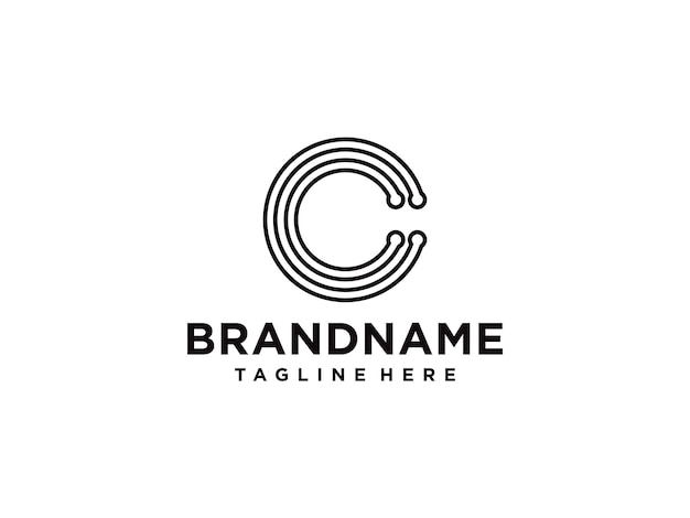 elementos de plantilla de diseño de icono de letra C logo